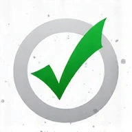 A stylized illustration of a green checkmark inside a circle, indicating successful confirmation, with subtle celebratory elements.